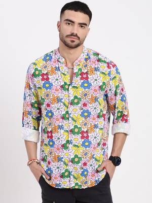 men's multi printed slim fit shirt 2
