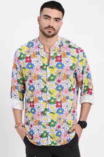 men's multi printed slim fit shirt