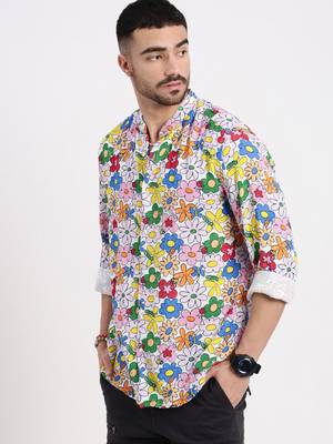 men's multi printed slim fit shirt 3