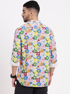 men's multi printed slim fit shirt 4