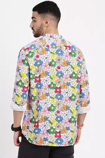 men's multi printed slim fit shirt