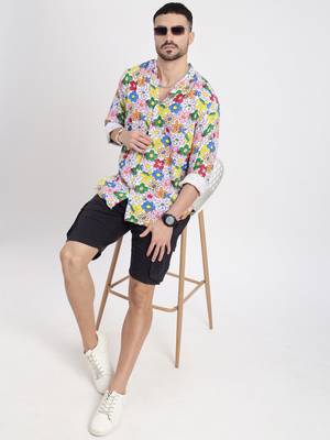 men's multi printed slim fit shirt 5