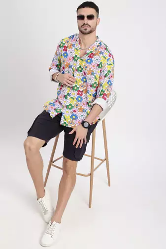 men's multi printed slim fit shirt