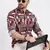 men's maroon printed slim fit shirt