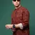 men's rust abstract slim fit shirt