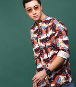 men's multi abstract slim fit shirt