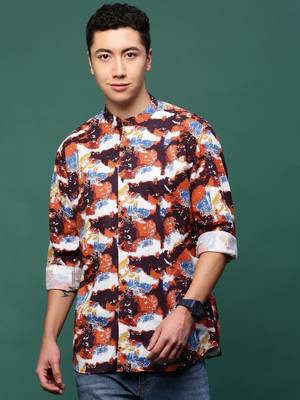 men's multi abstract slim fit shirt 2