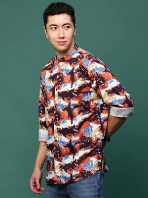 men's multi abstract slim fit shirt 3