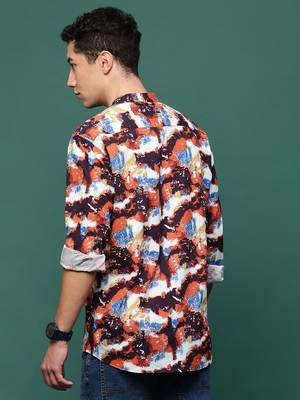 men's multi abstract slim fit shirt 4