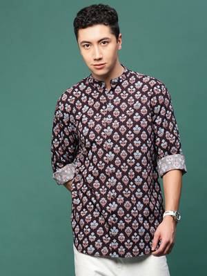 men's purple floral slim fit shirt 2