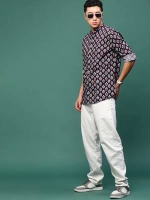 men's purple floral slim fit shirt 5