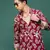 men's maroon floral slim fit shirt