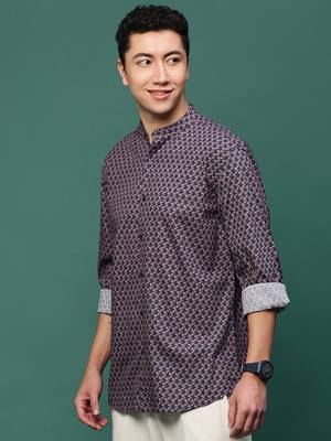 men's grey micro ditsy slim fit shirt 3