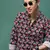 men's black floral slim fit shirt