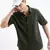 men's short sleeves solid slim fit green shirt