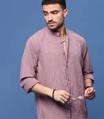 Showoff men's mauve solid slim fit shirt