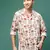 men's cream floral slim fit shirt