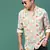 men's cream floral slim fit shirt