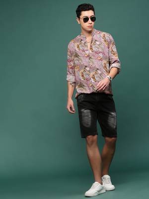men's pink floral slim fit shirt 5