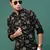 men's black floral slim fit shirt
