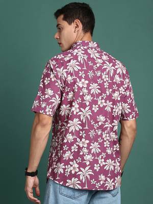 men's floral pink slim fit shirt 4
