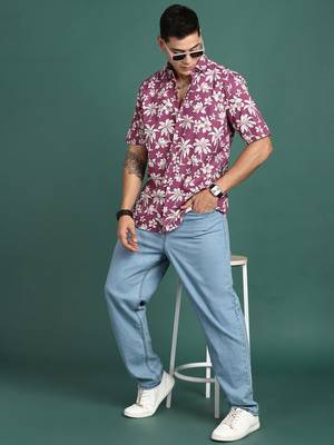 men's floral pink slim fit shirt 5