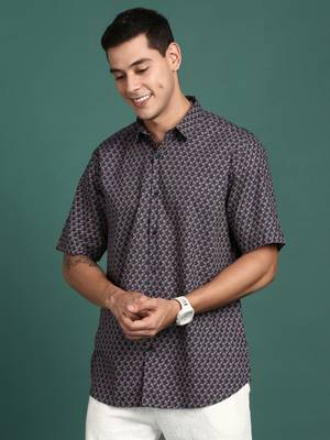 men's floral grey slim fit shirt 3