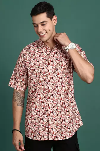 men's floral multi slim fit shirt