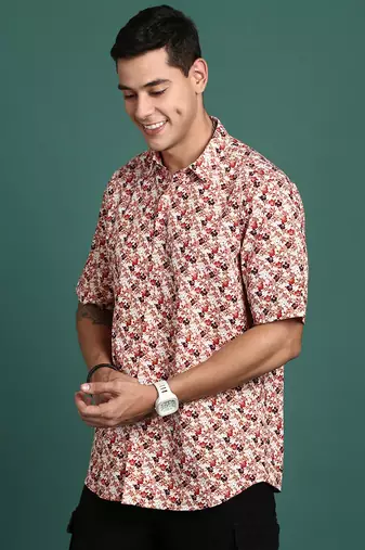men's floral multi slim fit shirt