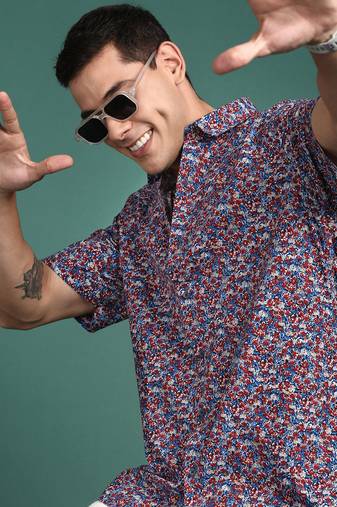 men's floral multi slim fit shirt
