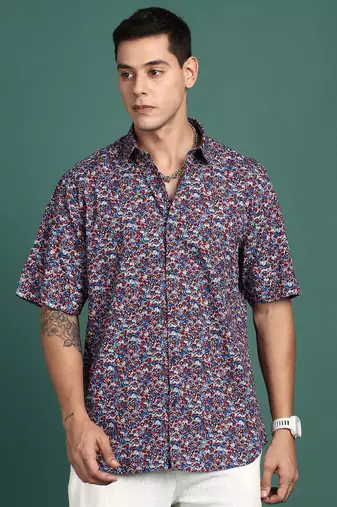men's floral multi slim fit shirt