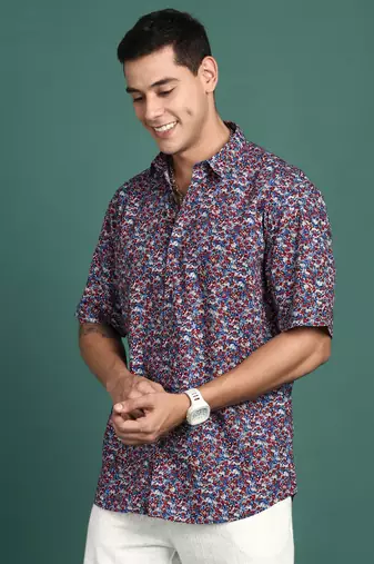 men's floral multi slim fit shirt