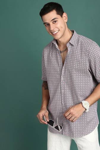 men's geometric multi slim fit shirt