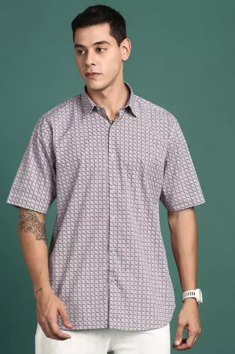 men's geometric multi slim fit shirt