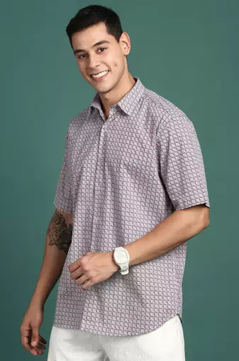 men's geometric multi slim fit shirt