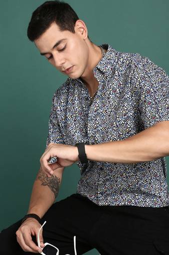 men's floral multi slim fit shirt