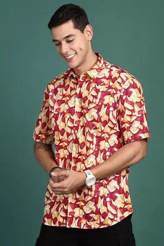 men's abstract multi slim fit shirt