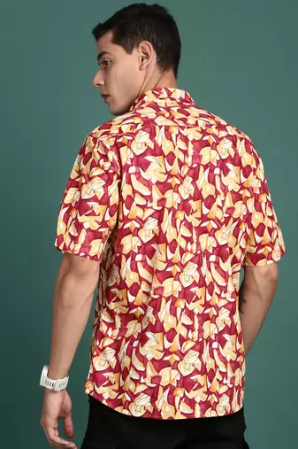 men's abstract multi slim fit shirt