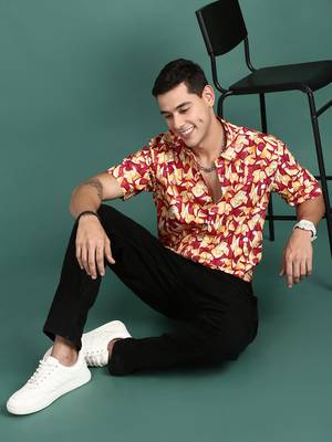 men's abstract multi slim fit shirt 5