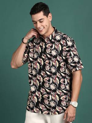 men's floral black slim fit shirt 3