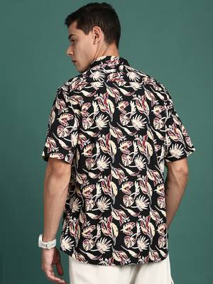 men's floral black slim fit shirt 4