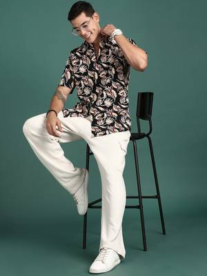 men's floral black slim fit shirt 5