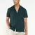 men's green cuban collar relaxed fit solid shirt