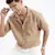 men's cuban collar solid relaxed fit khaki shirt