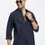 men's navy blue solid slim fit shirt