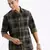 men's long sleeves tartan checks slim fit navy blue shirt