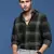 men's checked slim fit green shirt