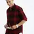 men's long sleeves tartan checks slim fit maroon shirt
