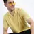 men's yellow solid cuban collar relaxed fit shirt