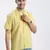 men's yellow solid cuban collar relaxed fit shirt